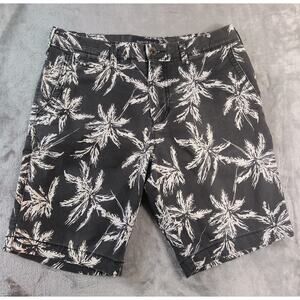 Mens American Eagle Extreme Flex Gray/White Palm Leaf Print Shorts - Size 30